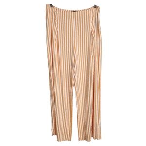 The Sang Peach and White Striped Wide Leg Pants Size 1X